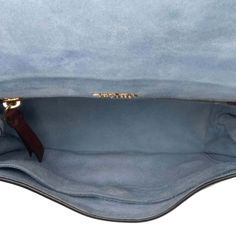 Prada Glace Calf and Suede Patchwork Etiquette Satchel Brown Leather Good condition - Model View