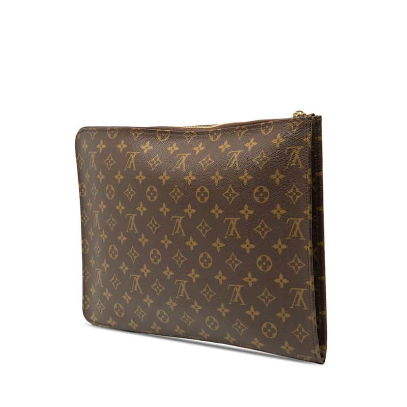 Louis Vuitton Monogram Poche Documents Portfolio Brown Fair condition - Back View