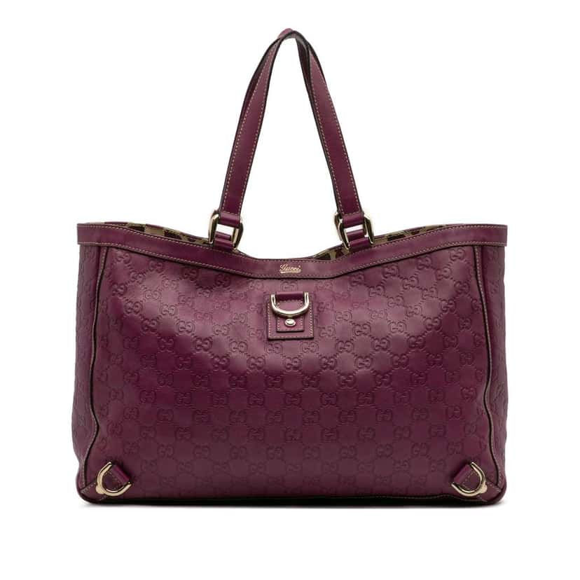 Gucci Guccissima Abbey D Ring Tote Purple Leather Good condition - Front View