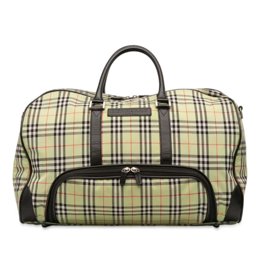Burberry House Check Canvas Travel Bag Brown Canvas Good condition - Front View