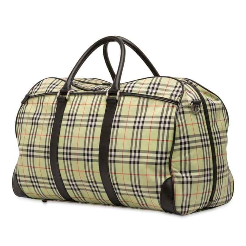 Burberry House Check Canvas Travel Bag Brown Canvas Good condition - Back View