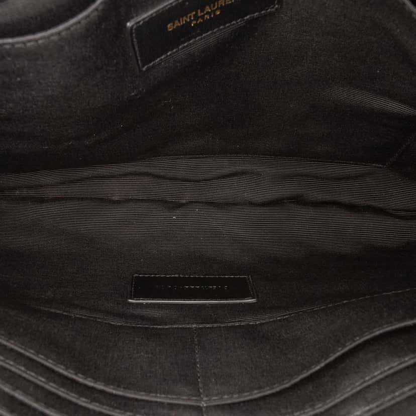 Saint Laurent Leather Chevron Monogram Document Holder Blue Leather Good condition - Model View