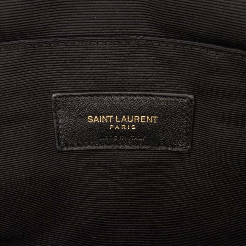 Saint Laurent Leather Chevron Monogram Document Holder Blue Leather Good condition - Box View