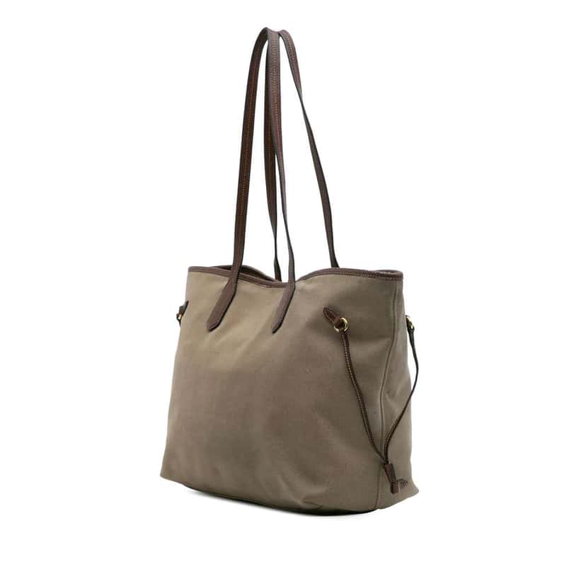 Prada Canvas Canapa Logo Tote Brown Canvas Good condition - Back View