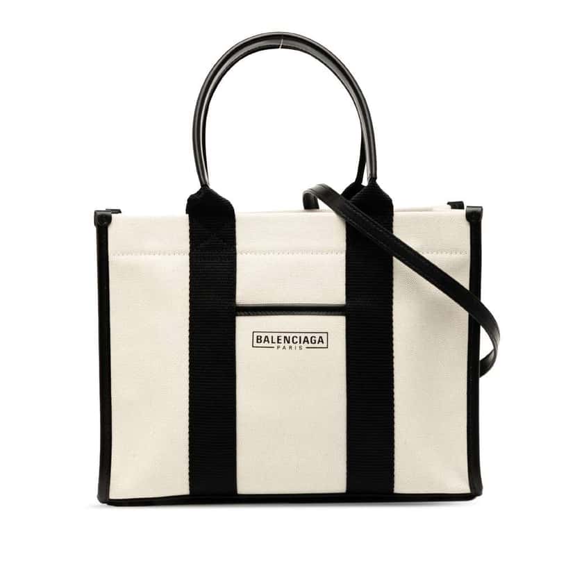 Balenciaga Small Canvas Hardware Tote White Canvas Good condition - Front View