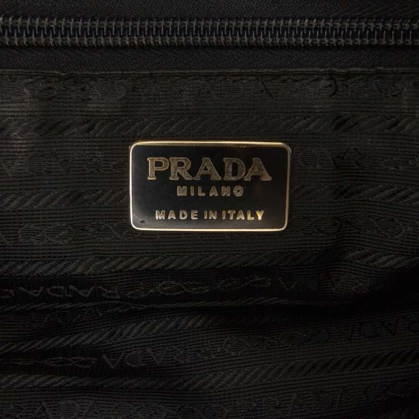 Prada Impuntu Tessuto Chain Shoulder Bag Black Good condition - Box View