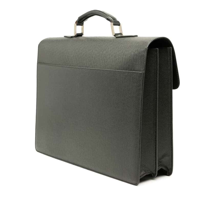 Louis Vuitton Taiga Moskova Briefcase Black Leather Fair condition - Back View