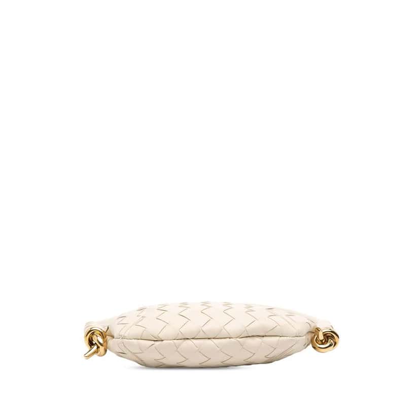 Bottega Veneta Baby Lambskin Intrecciato Solstice Shoulder Bag White Leather Good condition - Inside View