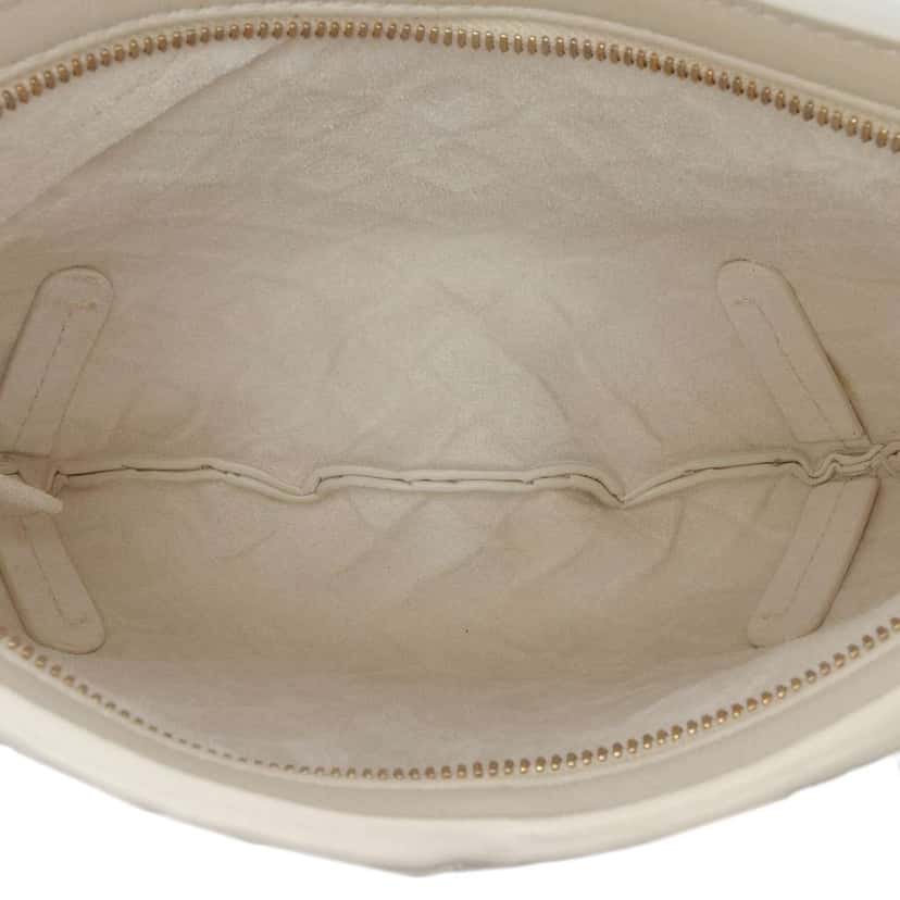 Bottega Veneta Baby Lambskin Intrecciato Solstice Shoulder Bag White Leather Good condition - Model View