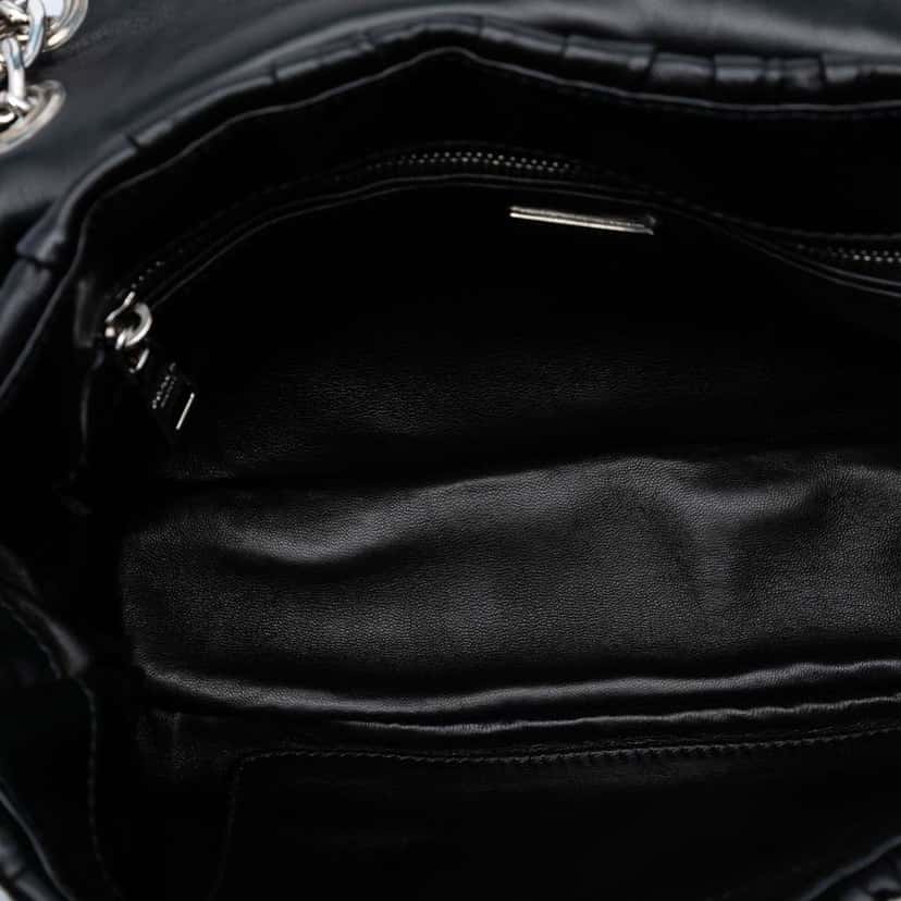 Prada Medium Nappa Gaufre Sound Lock Shoulder Bag Black Leather Good condition - Model View