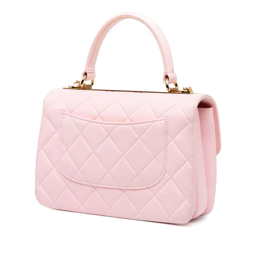 Chanel Small Quilted Lambskin Trendy CC Flap Pink Leather Good condition - Back View