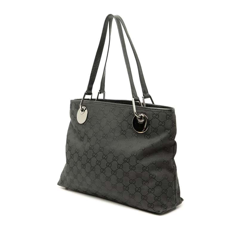 Gucci Medium GG Canvas Eclipse Tote Black Canvas Good condition - Back View