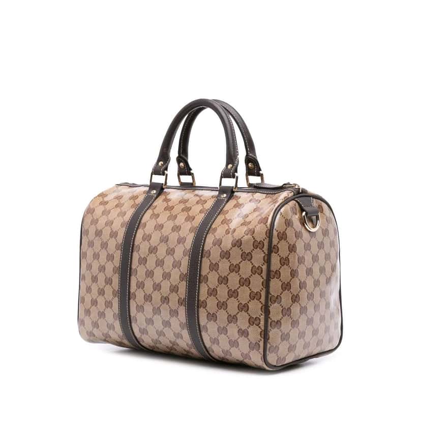 Gucci Medium GG Crystal Joy Boston Bag Brown Canvas Good condition - Back View