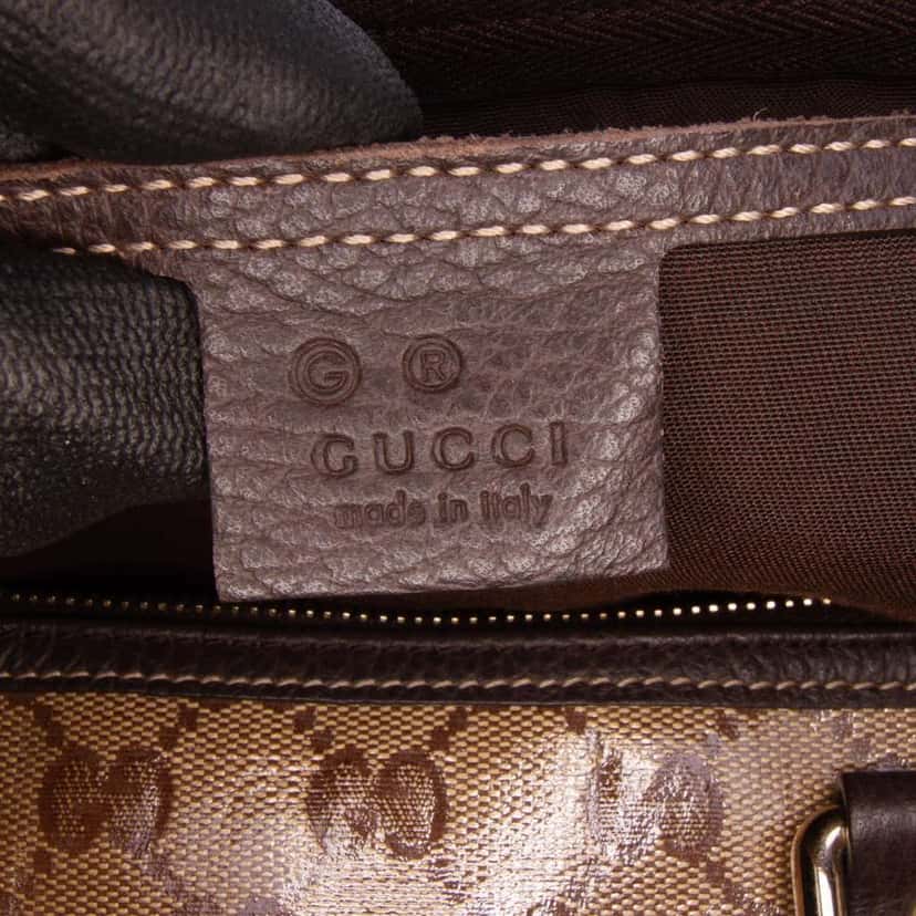 Gucci Medium GG Crystal Joy Boston Bag Brown Canvas Good condition - Box View