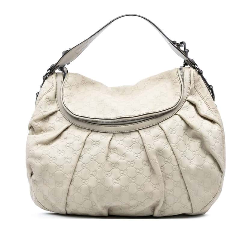 Gucci Guccissima Icon Bit Satchel White Leather Good condition - Front View
