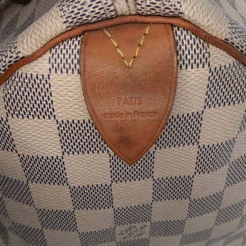 Louis Vuitton Damier Azur Speedy 30 White Good condition - Box View