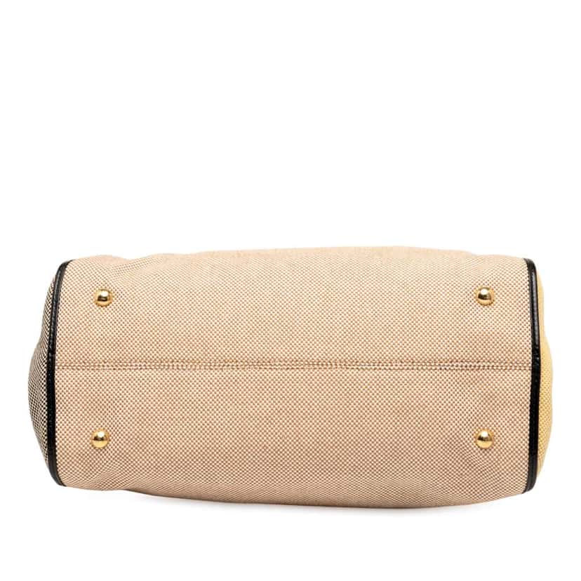 Fendi Small Canvas Colorblock Chameleon Satchel Brown Canvas Very good condition - Inside View