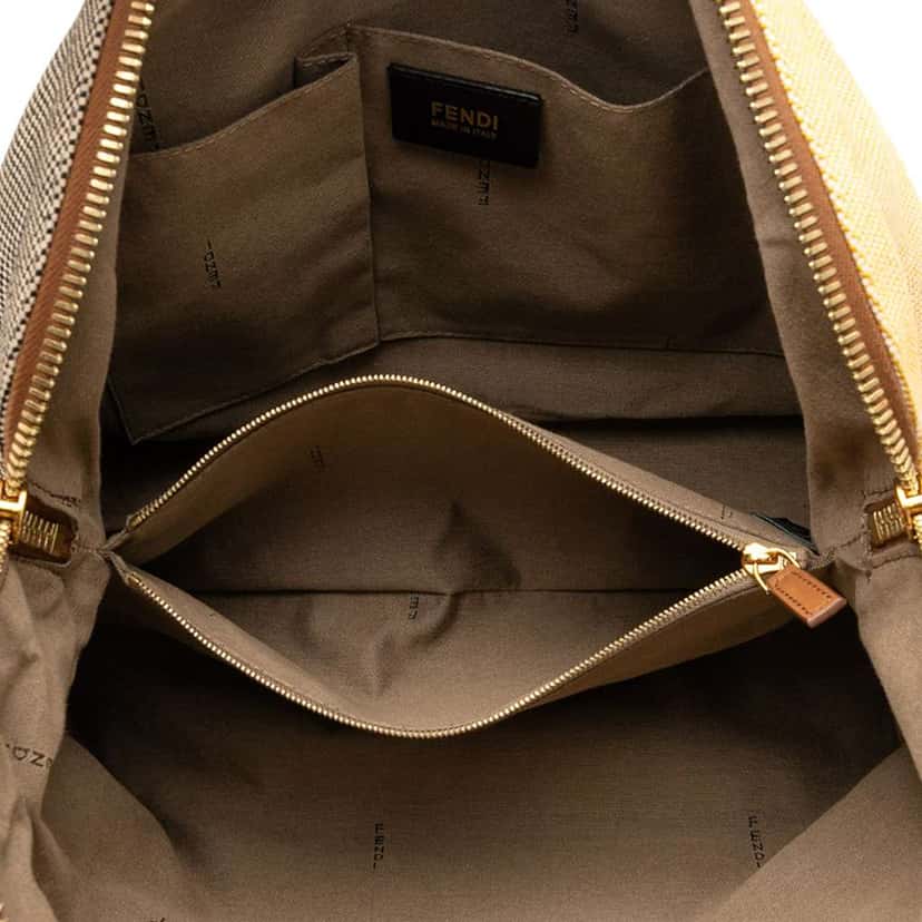 Fendi Small Canvas Colorblock Chameleon Satchel Brown Canvas Very good condition - Model View
