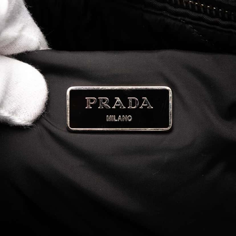 Prada Tessuto Bomber Satchel Black Good condition - Box View