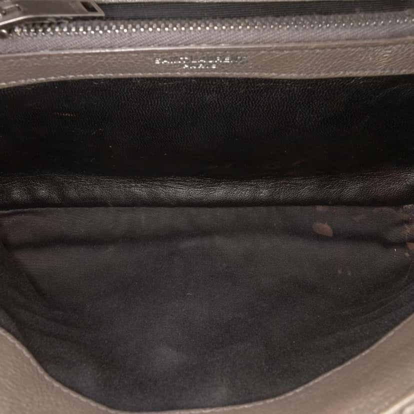 Saint Laurent Medium Quilted Chevron Sheepskin College Satchel Brown Leather Good condition - Model View