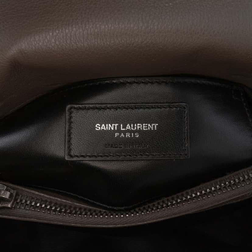 Saint Laurent Medium Quilted Chevron Sheepskin College Satchel Brown Leather Good condition - Box View