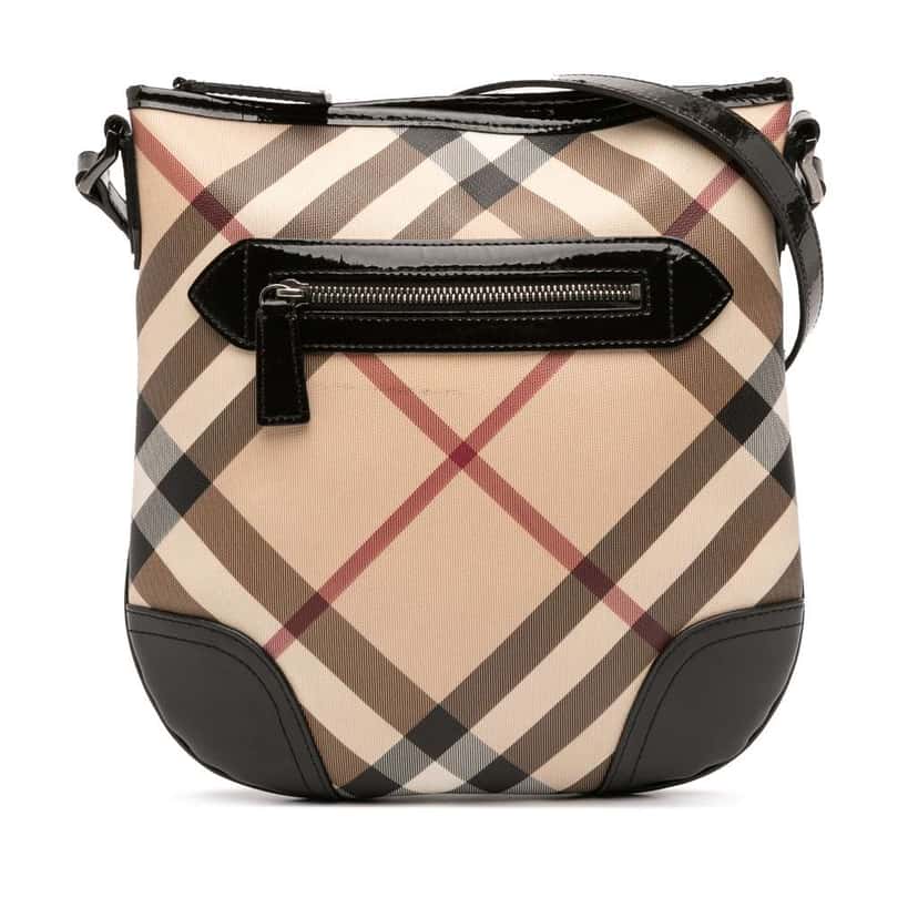 Burberry Supernova Check Coated Canvas Dryden Crossbody Brown Canvas Good condition - Front View