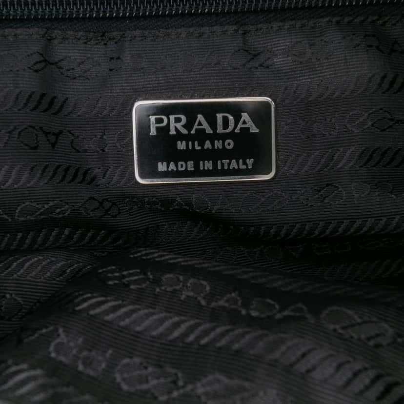 Prada Nappa Double Pocket Drawstring Backpack Black Leather Good condition - Box View