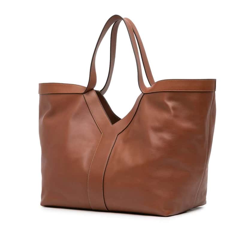 Saint Laurent Leather Y Tote Brown Leather Good condition - Back View