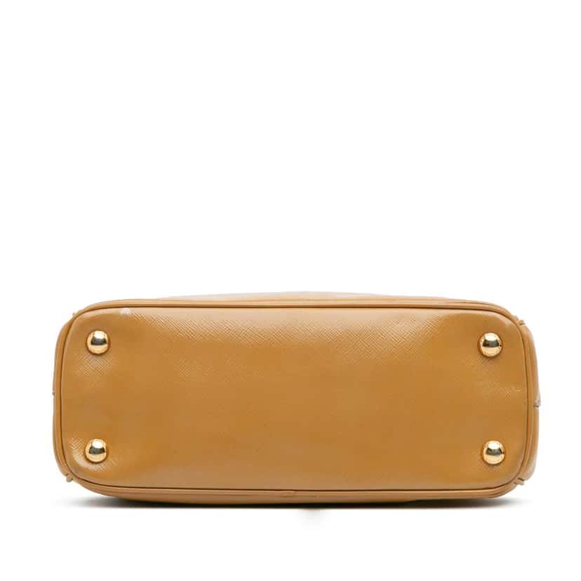 Prada Small Saffiano Vernice Galleria Double Zip Satchel Brown Leather Good condition - Inside View