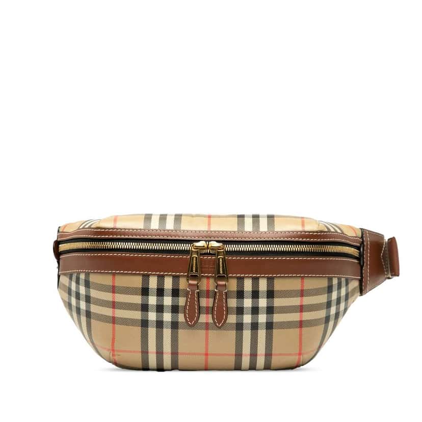 Burberry House Check Nylon Sonny Belt Bag Brown Good condition - Front View