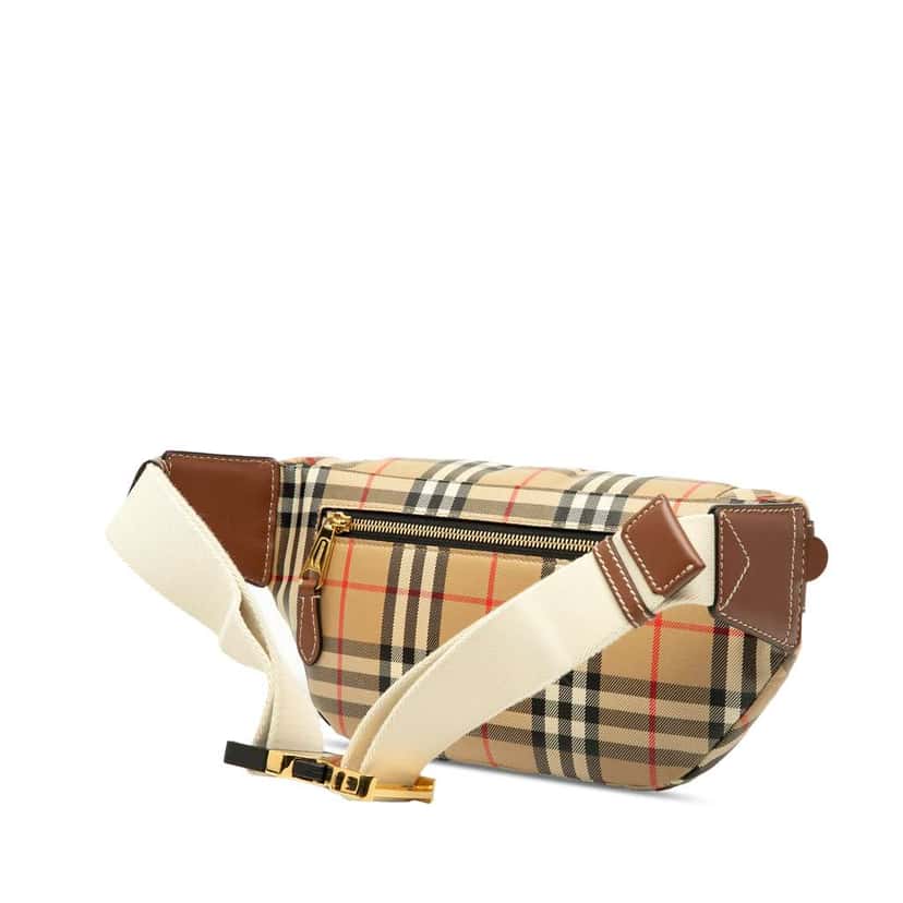 Burberry House Check Nylon Sonny Belt Bag Brown Good condition - Back View
