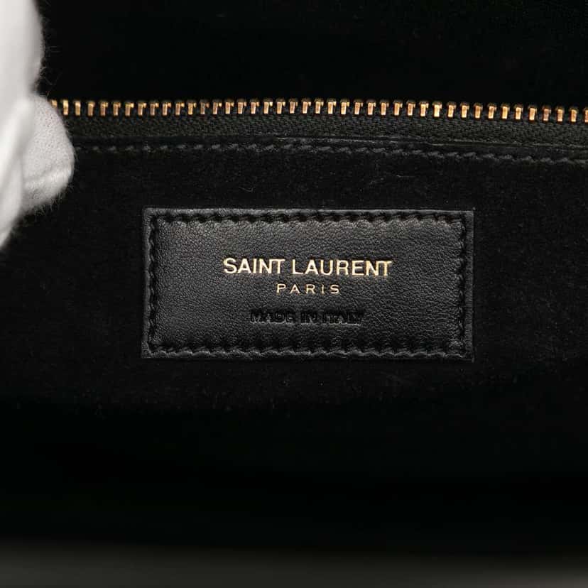 Saint Laurent Small Tweed Houndstooth Sac De Jour Satchel Black Tweed Very good condition - Box View