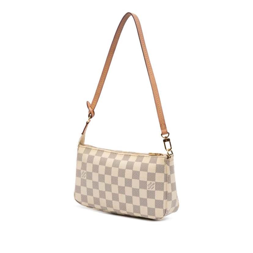 Louis Vuitton Damier Azur Pochette Accessoires White Canvas Good condition - Back View