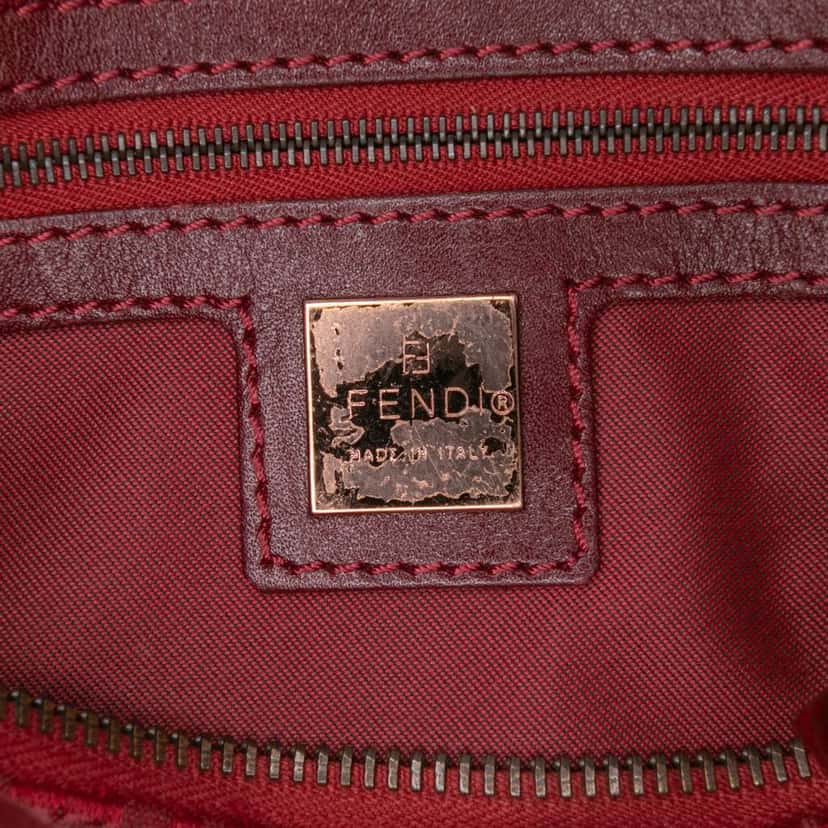 Fendi Zucchino Canvas Handbag Red Canvas Good condition - Box View