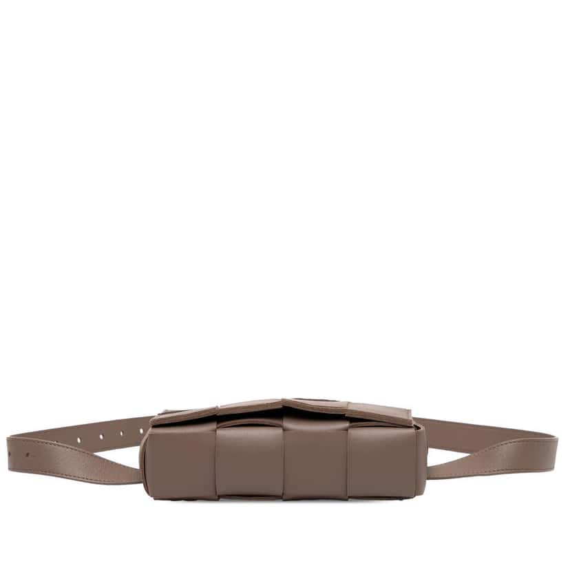 Bottega Veneta Mini Nappa Intrecciato Cassette Belt Bag Brown Leather Good condition - Inside View