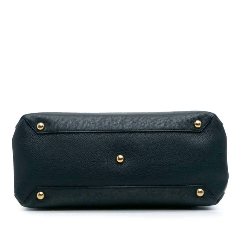 Burberry Medium Leather and House Check Banner Satchel Blue Leather Good condition - Inside View