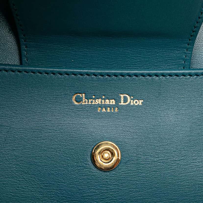 Dior Medium Calfskin DiorDouble Chain Bag Blue Leather Good condition - Box View
