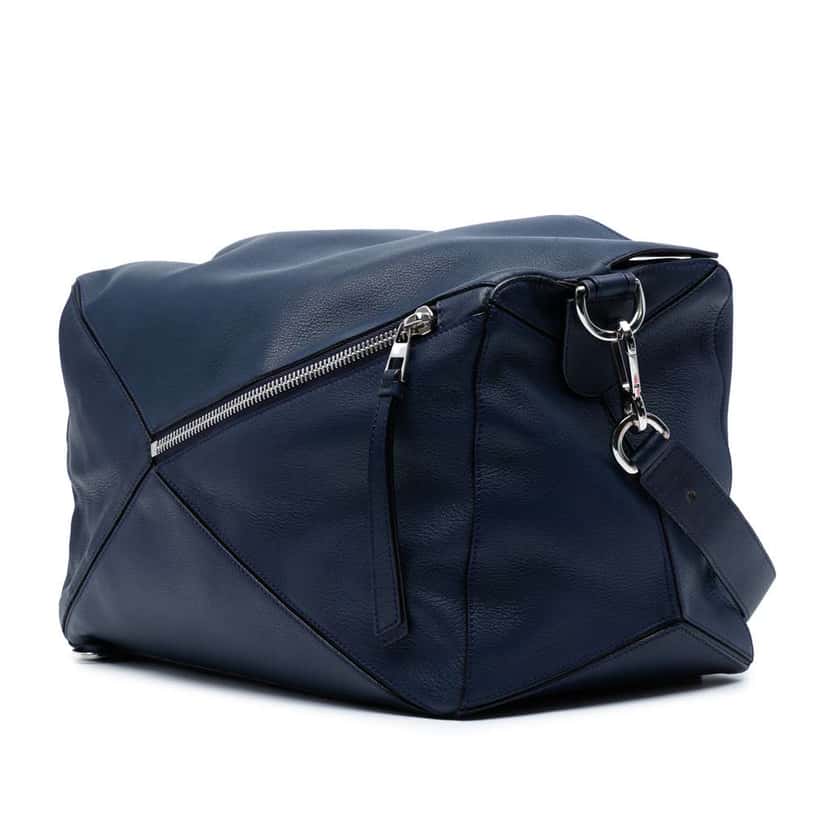 Loewe Large Calfskin Puzzle Satchel Blue Leather Good condition - Back View