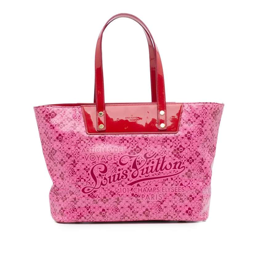 Louis Vuitton Takashi Murakami Coated Canvas Cosmic Blossom Tote PM Pink Canvas Good condition - Front View