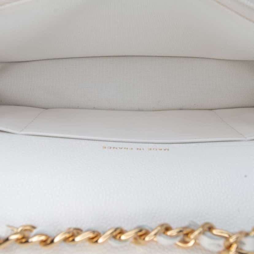 Chanel Quilted Caviar Coco Casino Phone Holder on Chain White Leather Good condition - Inside View