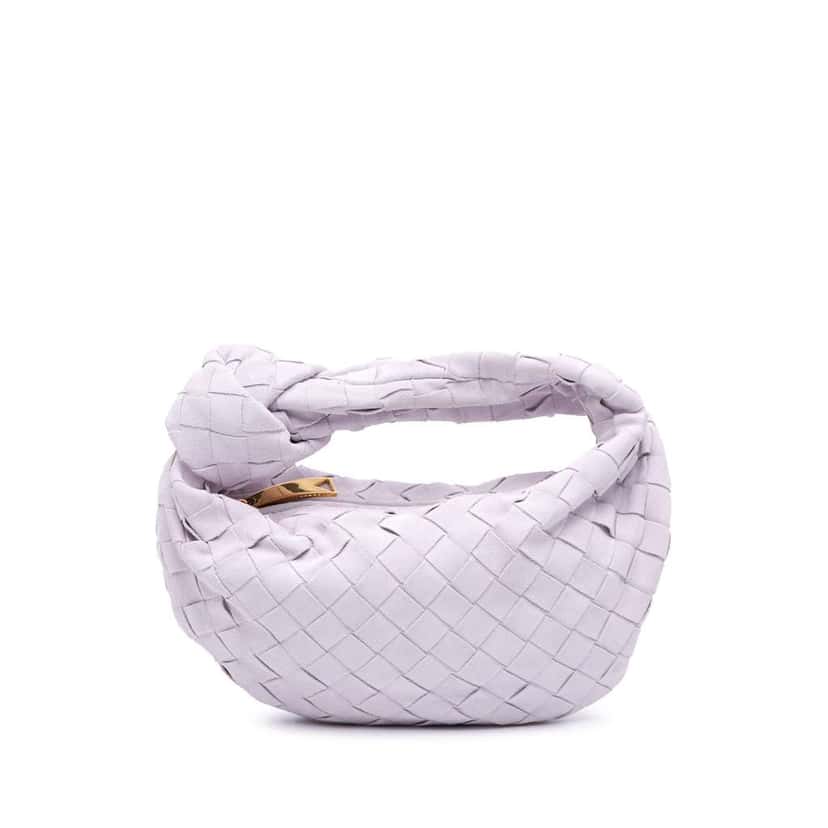 Bottega Veneta Mini Suede Intrecciato Jodie Purple Leather Good condition - Front View