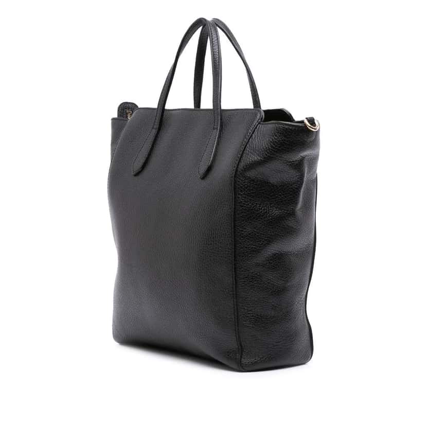 Gucci Leather Swing Convertible Tote Black Leather Good condition - Back View