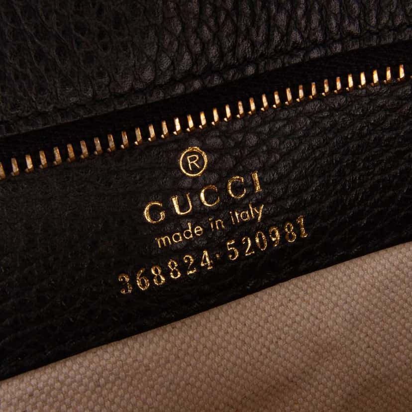 Gucci Leather Swing Convertible Tote Black Leather Good condition - Box View