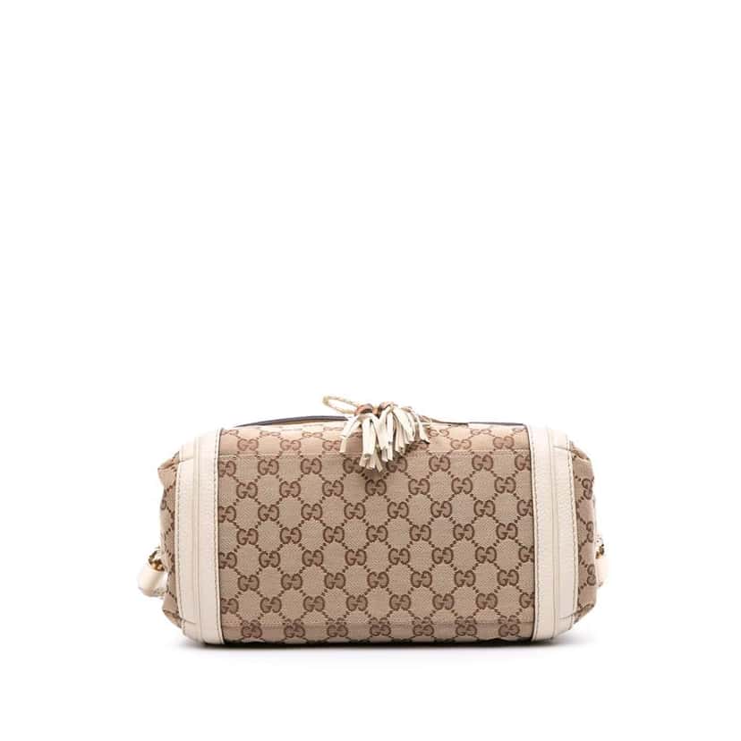 Gucci GG Canvas Bella Flap Satchel Brown Canvas Good condition - Inside View