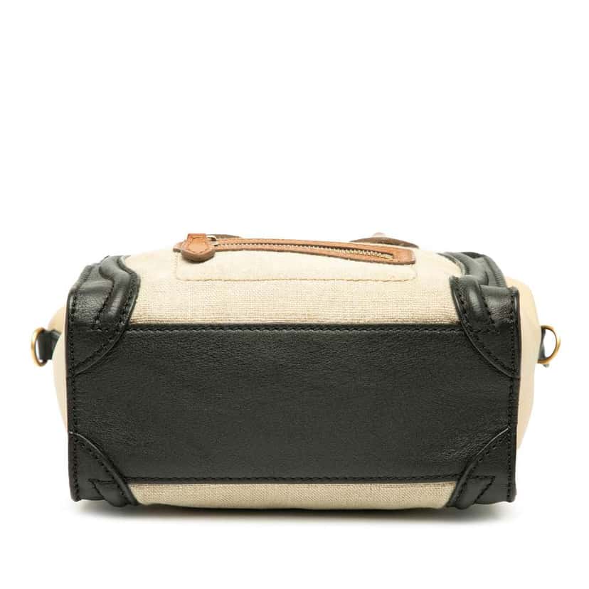 Celine Nano Tricolor Canvas and Leather Luggage Tote Brown Canvas Good condition - Inside View
