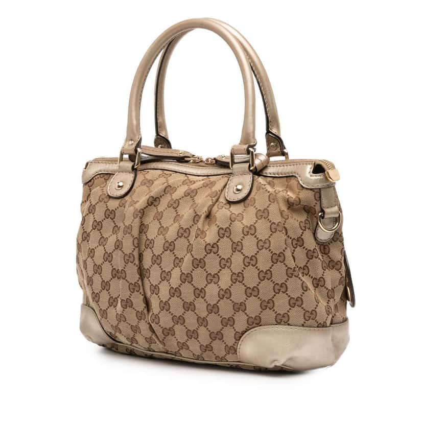 Gucci GG Canvas Sukey Satchel Brown Canvas Good condition - Back View