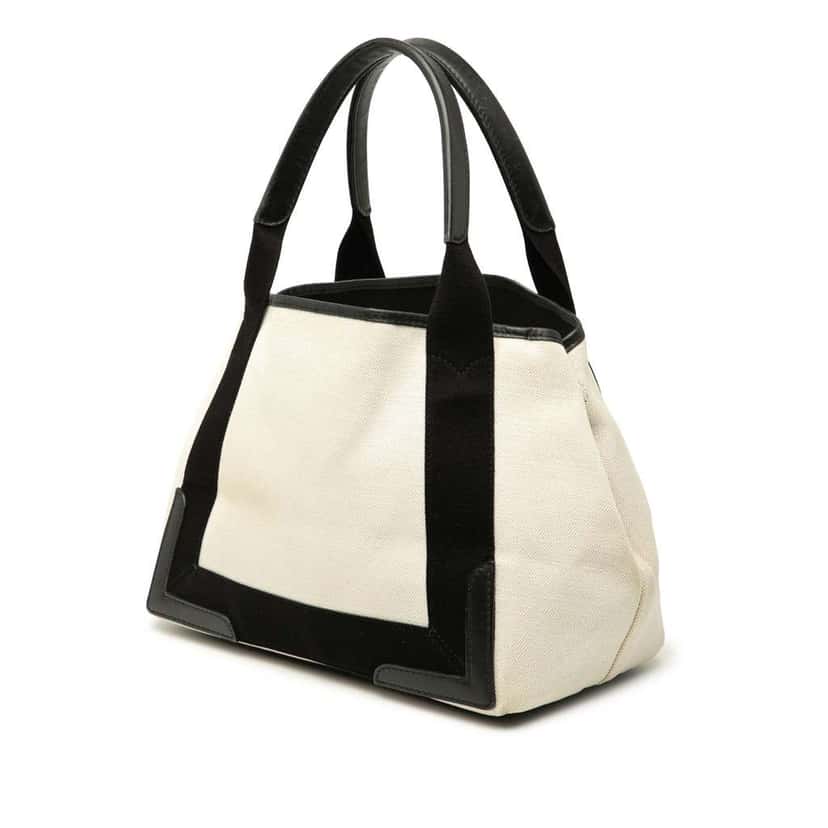 Balenciaga Canvas Navy Cabas Tote S White Canvas Good condition - Back View