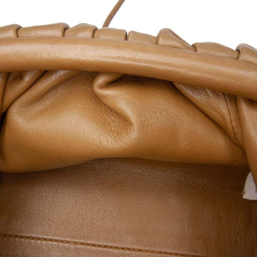 Bottega Veneta Lambskin The Mini Pouch Crossbody Brown Leather Good condition - Box View