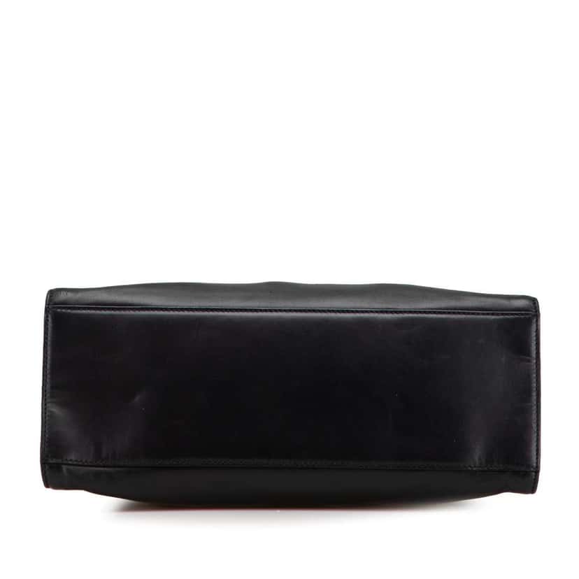 Loewe Leather Logo Satchel Black Leather Good condition - Inside View