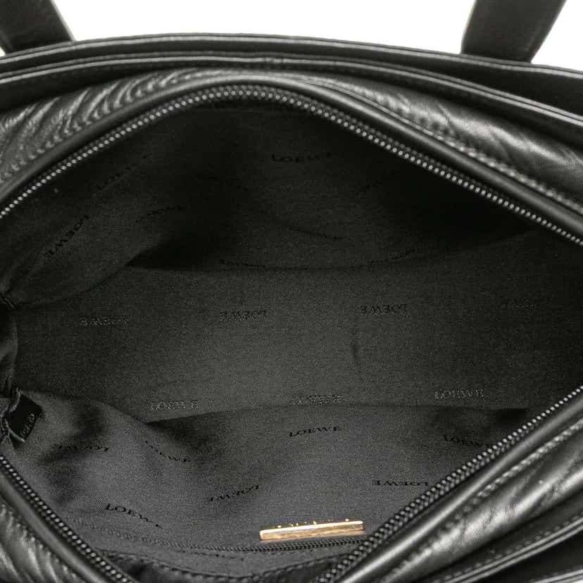 Loewe Leather Logo Satchel Black Leather Good condition - Model View
